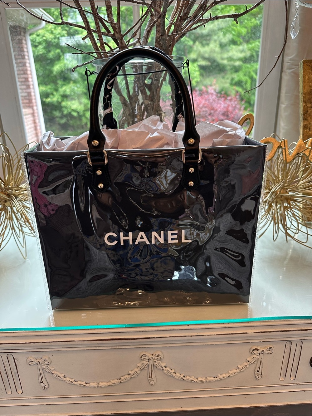 Authentic Chanel Retail Shopping Bag in PVC size Med